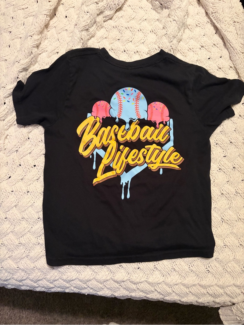 Baseball Lifestyle Kids Graphic Tee - Black